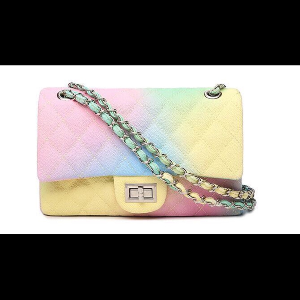 Rainbow Gradient Quilted Handbag